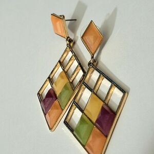 Geometric Multicolor Earrings